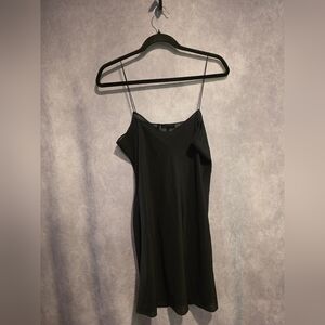 THEORY Women’s Medium 100% Silk Black Mini Slip DRESS Classic Minimalist *Sheer